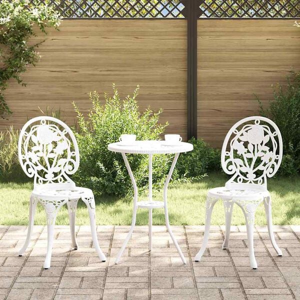 vidaXL Z&aacute;hradn&yacute; bistro set 3 pcs Biela Hlin&iacute;k