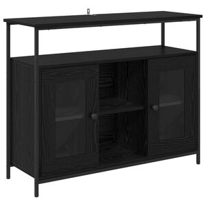 vidaXL Serv&iacute;rovacia skriňa Čierny dub 100 x 35 x 80 cm