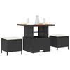 vidaXL Záhradný jedálenský set Čierna Poly ratan