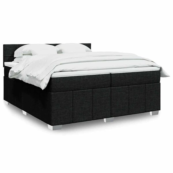 vidaXL Boxspring posteľ s matracom čierna 200x200 cm l&aacute;tka