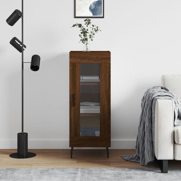 vidaXL Komoda hned&yacute; dub 34,5x34x90 cm spracovan&eacute; drevo