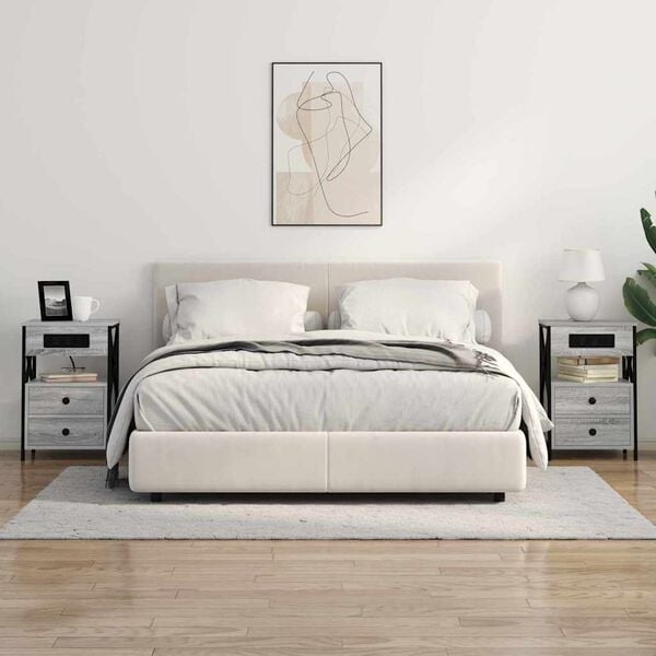 vidaXL Nočn&yacute; stol&iacute;k Siv&yacute; Sonoma 40 x 31 x 60 cm Kompozitn&eacute; drevo