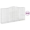 vidaXL Obl&uacute;kov&yacute; gabionov&yacute; k&ocirc;&scaron; 10ks 400x50x200/220cm pozinkovan&eacute; železo