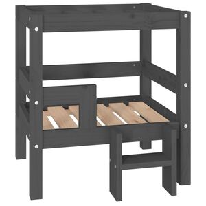 vidaXL Posteľ pre psa siv&yacute; 55,5x53,5x60 cm borovicov&yacute; mas&iacute;v