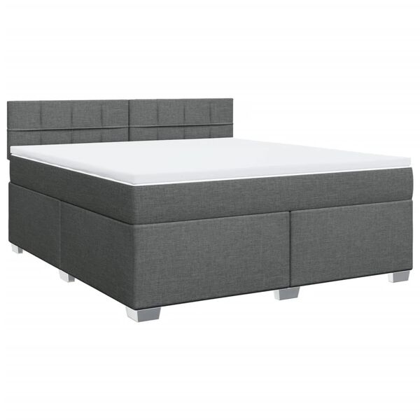 vidaXL Boxspring posteľ s matracom tmavosiv&aacute; 180x200 cm l&aacute;tka