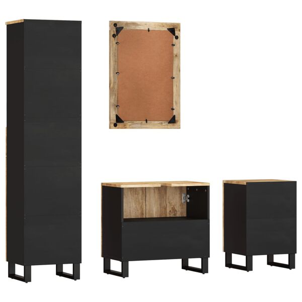 vidaXL 4-dielna súprava kúpeľňového nábytku mangovníkové drevo