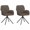vidaXL Otočn&eacute; jed&aacute;lensk&eacute; stoličky 2 pcs Faux semi&scaron;ov&aacute; koža Tmavosiv&aacute;