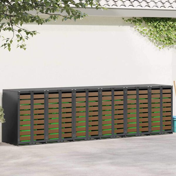 vidaXL &Uacute;ložisko na 3 ko&scaron;e Wheelie Antracit 340 x 77.5 x 115.5 cm Oceľ