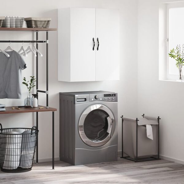 vidaXL Nástenná skrinka biela 69,5x34x90 cm kompozitné drevo