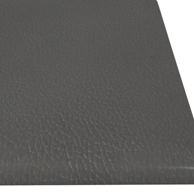 vidaXL Nástenné panely 12 ks sivé 60x15 cm umelá koža 1,08 m²