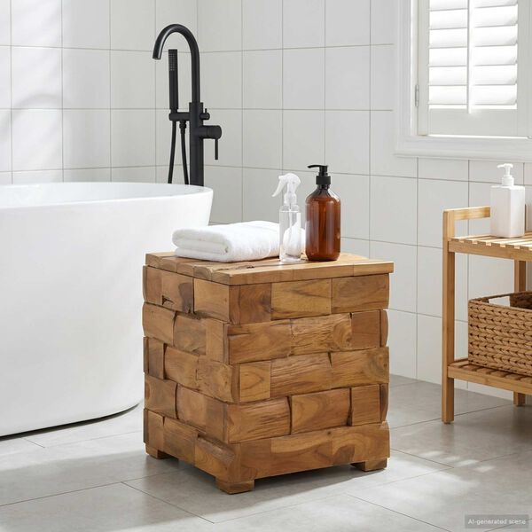 vidaXL &Uacute;ložn&aacute; stolička Hned&aacute; 40 x 40 x 45 cm Hust&eacute; teakov&eacute; drevo