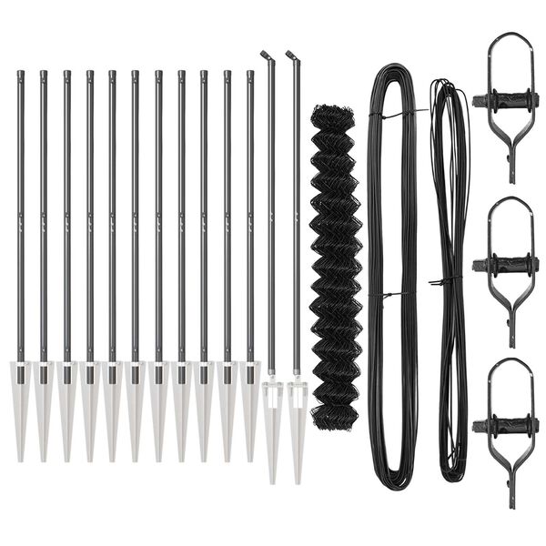 vidaXL Stĺp na plot. Siv&aacute; 25 x 1,6 m (60 x 60 mm sieť) Ocel a PVC