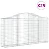 vidaXL Obl&uacute;kov&eacute; gabi&oacute;nov&eacute; ko&scaron;e 25 ks 200x30x100/120cm pozinkov. železo