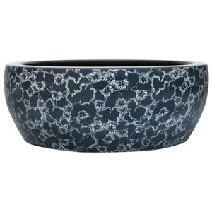 vidaXL Um&yacute;vadlo na dosku čierno-modr&eacute; okr&uacute;hle &Phi;41x14 cm keramick&eacute;