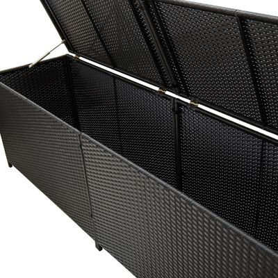 vidaXL Záhradný úložný box čierny 200x50x60 cm polyratanový