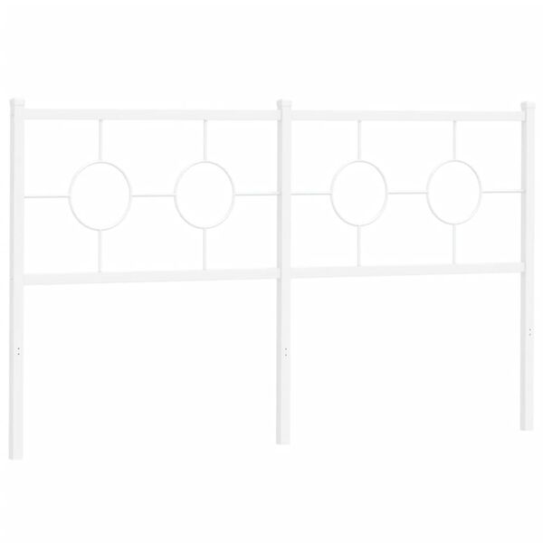 vidaXL Kovov&eacute; čelo postele biele 160 cm