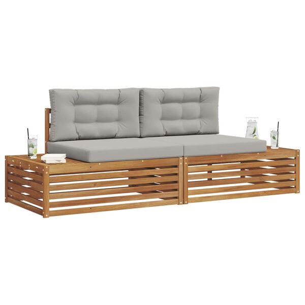 vidaXL Z&aacute;hradn&aacute; s&uacute;prava gaučov s vank&uacute;&scaron;om 2 Kus Pr&iacute;rodn&aacute; a svetlosiv&aacute;