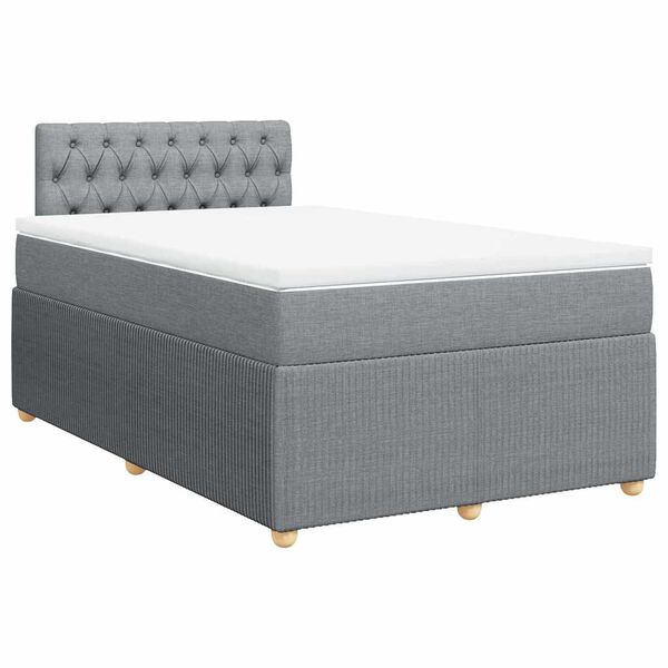 vidaXL Boxspring posteľ s matracom bledosiv&aacute; 120x200 cm l&aacute;tka