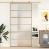 vidaXL Posuvn&eacute; dvere zlat&eacute; 102,5x205 cm matn&eacute; ESG sklo a hlin&iacute;k