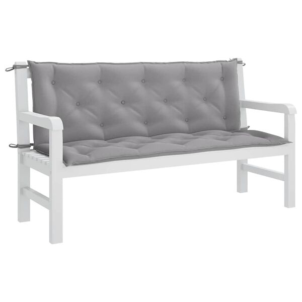 vidaXL Podložka na záhradnú lavicu, sivá 150x(50+50)x7 cm, oxford