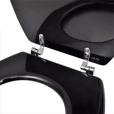 vidaXL WC sedadlo, poklop z MDF, jednoduchý dizajn, čierne