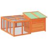 vidaXL Králikáreň hnedá 144x123x67,5 cm masívna borovica