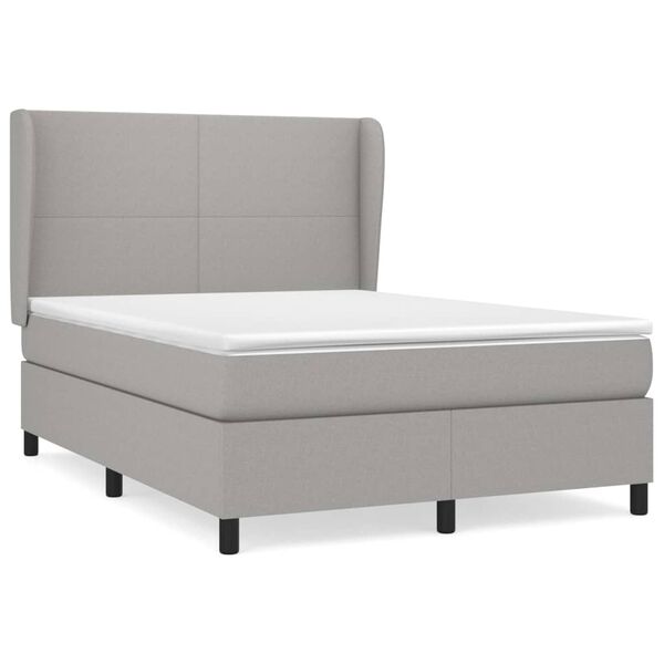 vidaXL Boxspring posteľ s matracom bledosiv&yacute; 140x190 cm l&aacute;tka