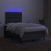 vidaXL Boxspring posteľ s matracom a LED, tmavosiv&aacute; 120x190 cm, l&aacute;tka