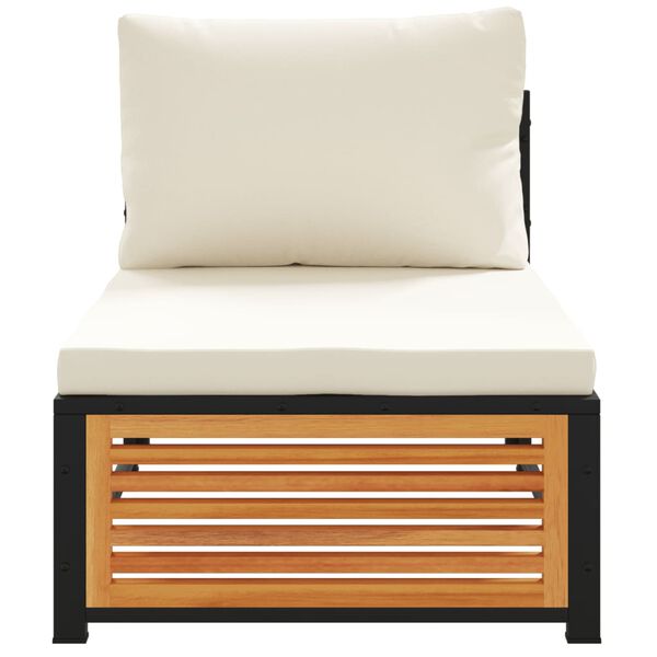 vidaXL Záhradná pohovka bez podrúčok s vankúšmi masívna akácia