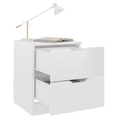 vidaXL Nočný stolík lesklý biely 40x40x50 cm drevotrieska