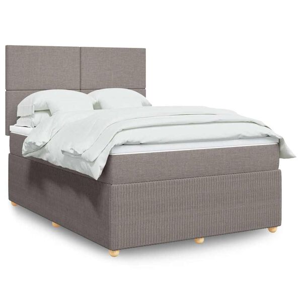 vidaXL Posteľn&yacute; r&aacute;m boxspring s matracom sivohned 160x200 cm l&aacute;tka