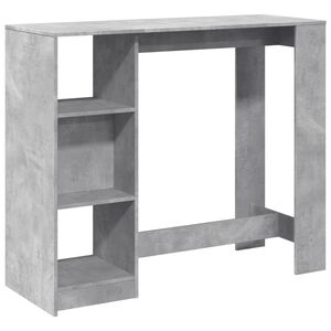 vidaXL Barov&yacute; st&ocirc;l s policami bet&oacute;nov&yacute; 124x46x103,5cm kompozitn&eacute; drevo