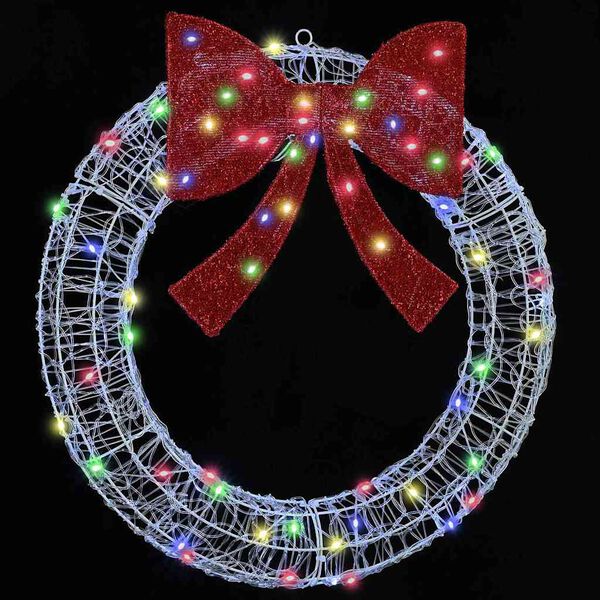 vidaXL Veniec s 60 LED-i Viacfarebn&yacute; 76 x 8.5 x 76 cm Akryl