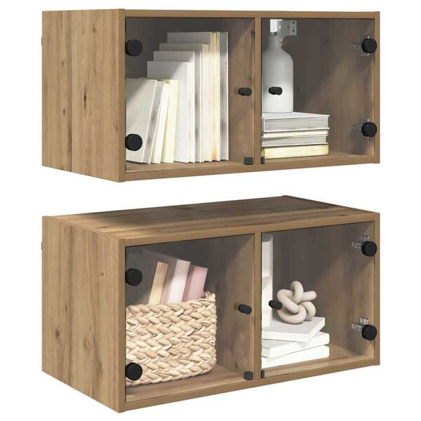 vidaXL N&aacute;stenn&eacute; skrinky N&aacute;stenn&yacute; 2 pcs Remeseln&yacute; dub 68 x 37 x 35 cm