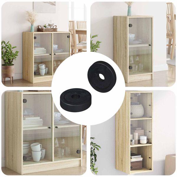 vidaXL vhodn&eacute; pre ploch&eacute; podložky 2 pcs Čierna &empty;15 x 3 mm