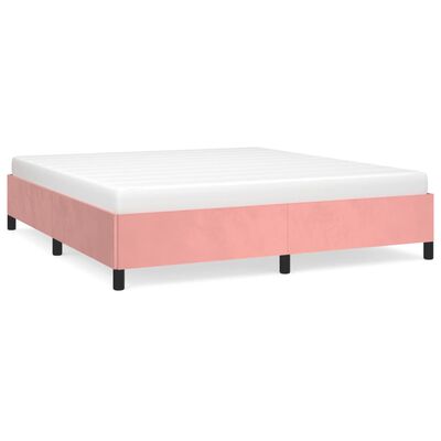 vidaXL Rám postele ružový 160x200 cm zamat