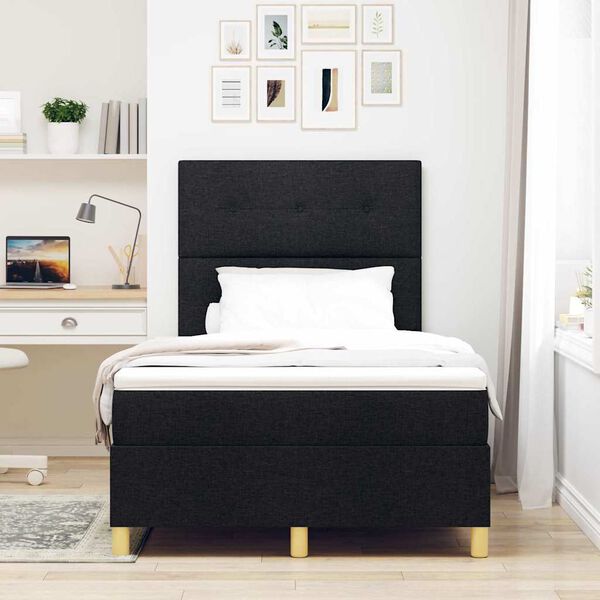 vidaXL LED box s pružinami s matracmi Čierna 120 x 190 cm l&aacute;tka