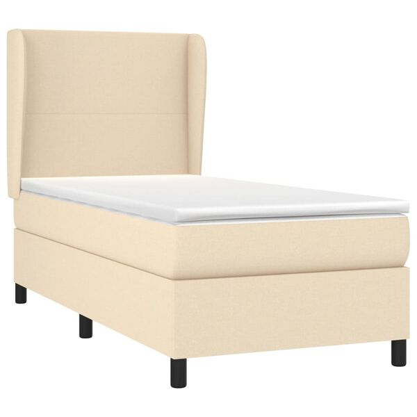 vidaXL Boxspring posteľ s matracom kr&eacute;mov&aacute; 100x200 cm l&aacute;tka