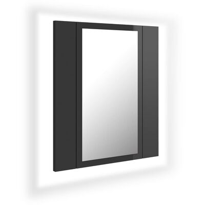 vidaXL LED kúpeľňová zrkadlová skrinka lesklá sivá 40x12x45 cm