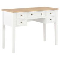 vidaXL Písací stôl, biely 109,5x45x77,5 cm, drevo