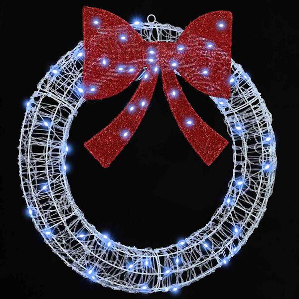 vidaXL Veniec s 60 LED-i Studen&aacute; biela 76 x 8.5 x 76 cm Akryl