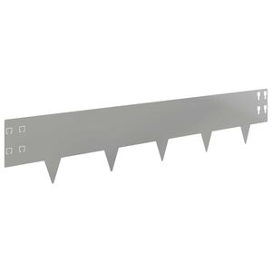 vidaXL Obrubn&iacute;k tr&aacute;vnika 10 ks 100 x 20 cm Oceľ Strieborn&aacute;