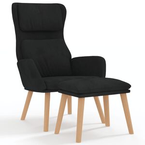 vidaXL Relaxačn&eacute; kreslo s podnožkou čierne zamat