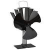 vidaXL Teplom poh&aacute;ňan&yacute; ventil&aacute;tor na krb s 3 lopatkami čierny