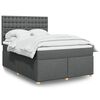 vidaXL Boxspring posteľ s matracom tmavosiv&aacute; 140x190 cm l&aacute;tka