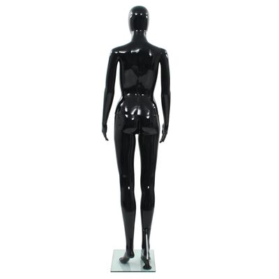 vidaXL Dámska figurína, sklenený podstavec, lesklá čierna 175 cm