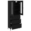 vidaXL Highboard so z&aacute;suvkou 2 pcs Čierny dub Kompozitn&eacute; drevo