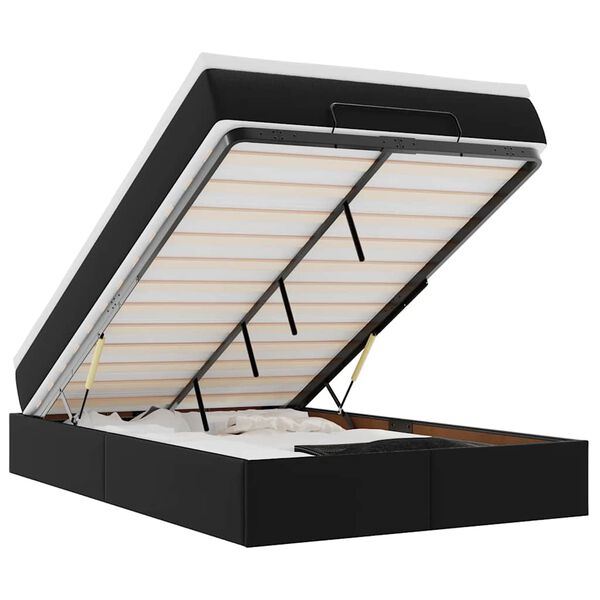 vidaXL Osmanský rám postele s matracom čierna 120x200 cm umelá koža