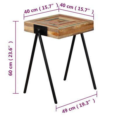 vidaXL Príručný stolík, recyklované teakové drevo