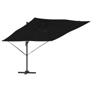vidaXL Roma Parasol Čierna 286 x 284 x 265 cm Hlin&iacute;k a polyester